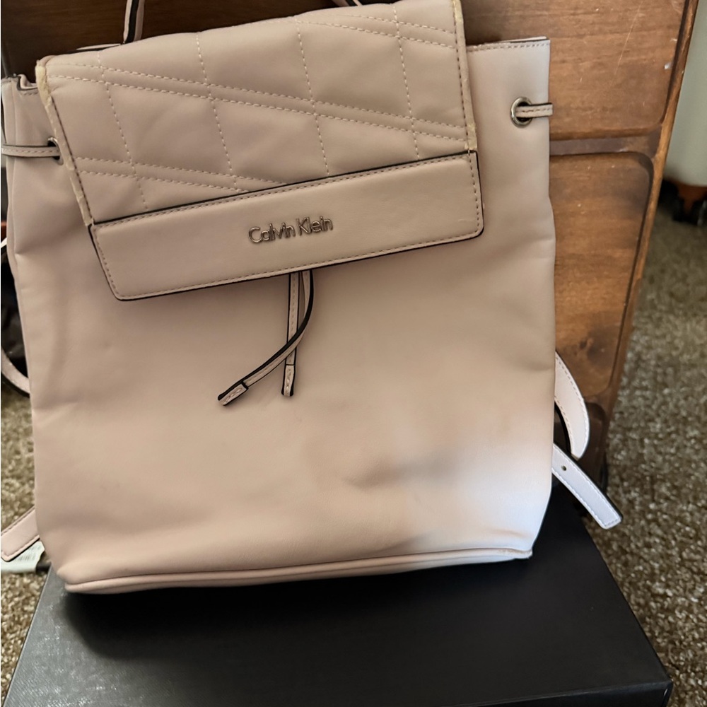 Calvin Klein Beige Quilted Women's Backpack